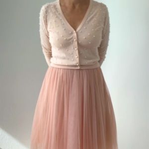 BEAUTIFUL and COMFORTABLE Jenny Yoo tulle skirt and sweater (blush)